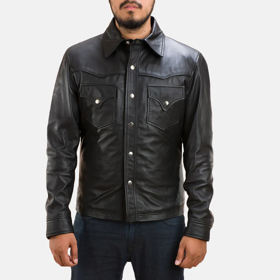 Ranchson Black Leather Shirt - Image 2