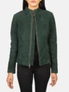 Rumella Green Suede Biker Jacket
